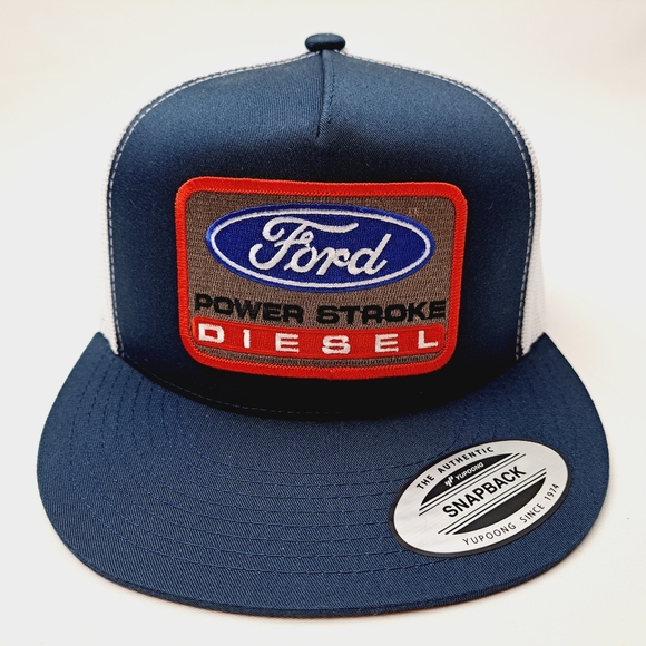 Ford Diesel Embroidered Patch Flat Bill Mesh Trucker Snapback cap hat - Picture 2 of 5